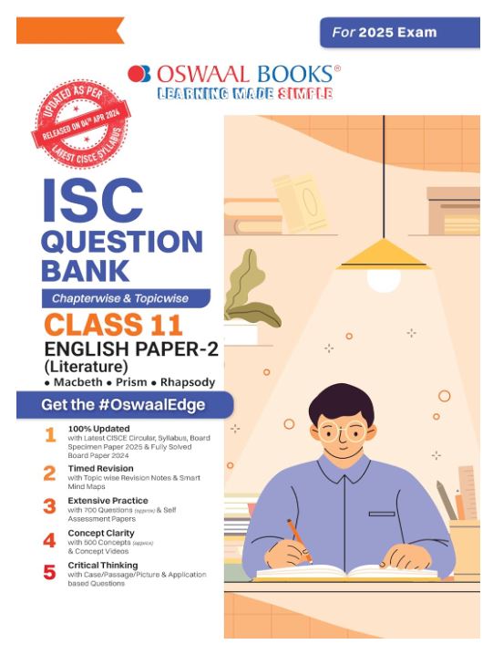 Oswaal ISC Question Bank SOLVED PAPERS | Class 11 | English paper 2 | For Exam 2024-25